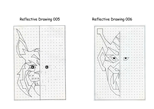 Reflective Drawing. Line of symmetry. Reflection. by PRT1960 - Teaching