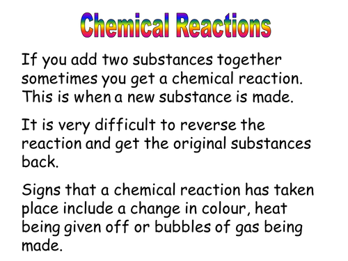 Is it a chemical reaction? by Chemistry_teacher - Teaching Resources - Tes