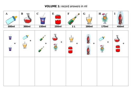 Worksheets Litres To Ml Conversion volume capacity by stuffedcrust teaching resources tes