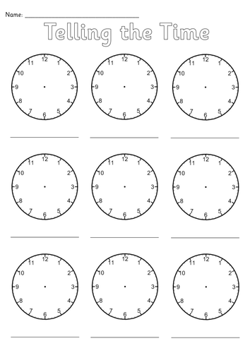 Blank Clocks Worksheet by Simon_H - Teaching Resources - Tes
