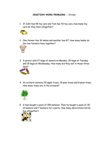 Addition Word Problems by RedRum10 - Teaching Resources - Tes