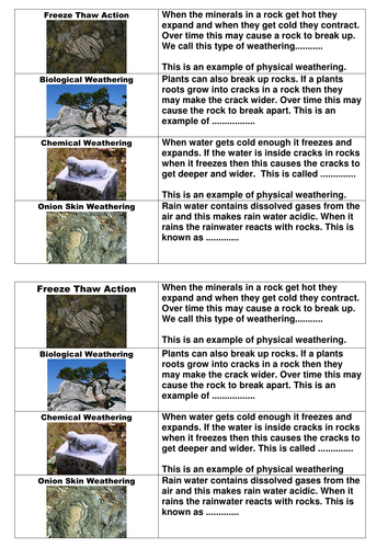 Types of Weathering Matching Activity by cressida-bowden - Teaching