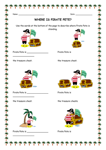 Pirate direction worksheet by Hilly577 - Teaching Resources - Tes