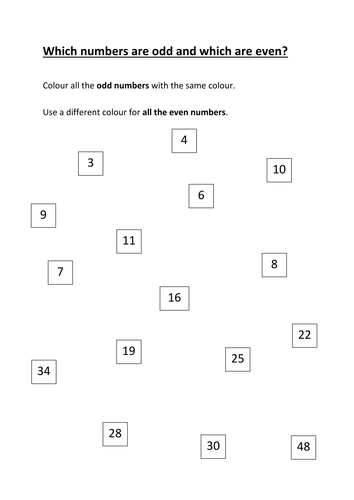 Odd and even number worksheet by michaelgrange - Teaching Resources - TES