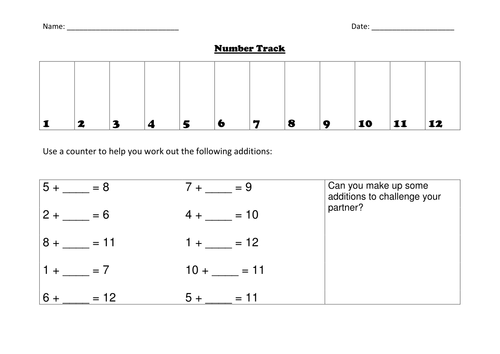 Finding a Small Difference - KS1 Worksheet by so_called_chaos