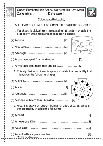 KS2 Maths: Calculating Probability worksheet by jlcaseyuk - Teaching