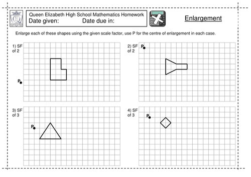 Worksheets Scale Factor Worksheets ks3 enlargement by a scale factor worksheet jlcaseyuk teaching resources tes