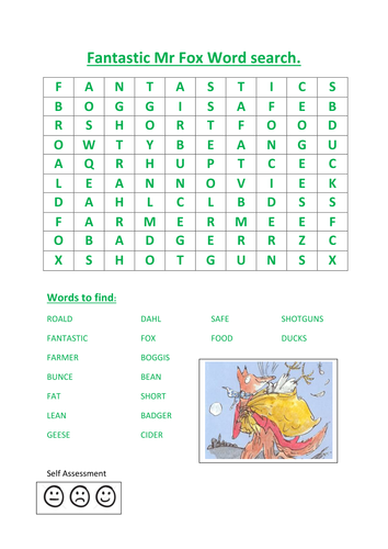 Fantastic mr fox word search by kayld - Teaching Resources - Tes