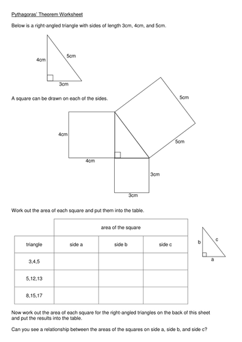 Pythagoras' Theorem worksheet by kmbheck - Teaching Resources - Tes