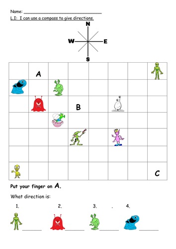 Using a Compass to follow directions by Missb83 - Teaching Resources - Tes