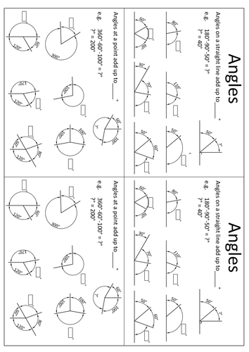 Using Angle Facts - KS3 Worksheet by keslusar - Teaching Resources - Tes