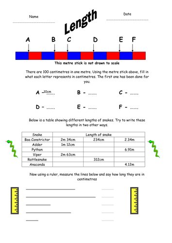 Length worksheets by groov_e_chik - Teaching Resources - Tes