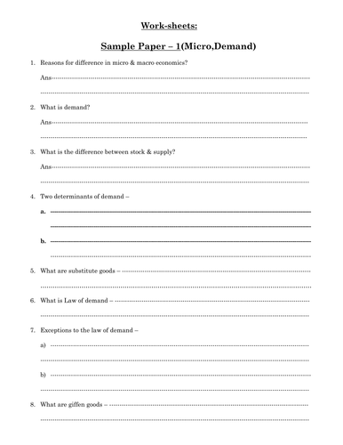 Worksheets Economics Worksheets micro economics worksheet 1 by ilapandey teaching resources tes