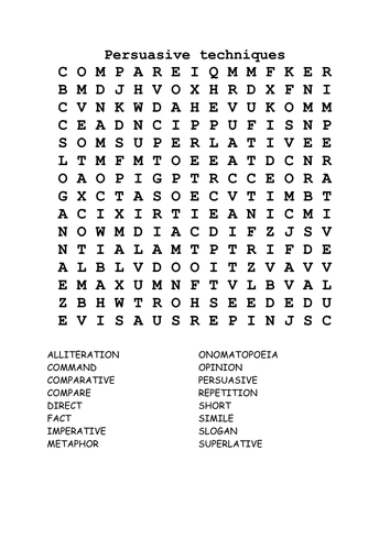 Worksheets Persuasive Techniques Worksheet argument and persuasion by judyduffelen teaching resources tes