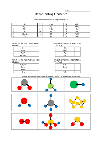 Elements Compounds And Molecules Worksheet By Trafficman Teaching 