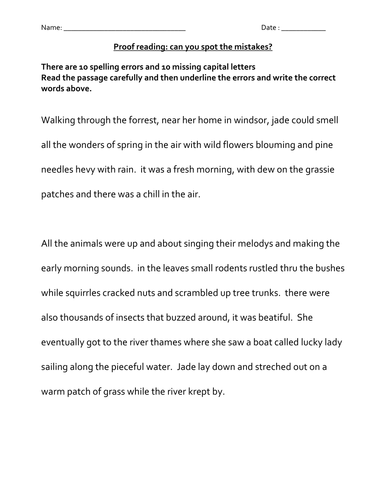 Proof reading - check for mistakes by jredman100 ...