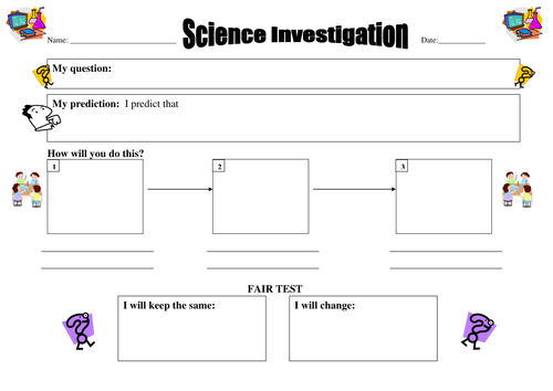 Worksheet for planning fair tests by pwilloughby3 - Teaching Resources
