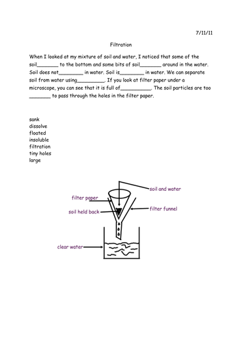 Filtration IWB lesson and worksheet by fellj - Teaching Resources - Tes
