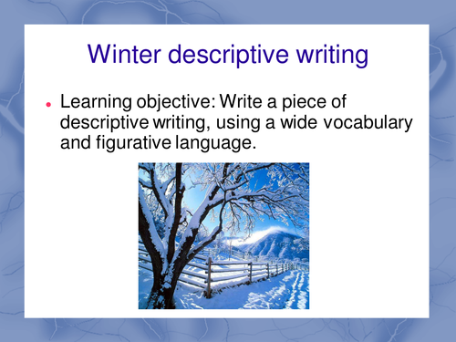 Winter Words - Descriptive writing by maz1 - Teaching Resources - Tes