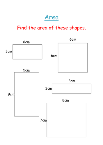 Area of squares and rectangles worksheet by groov e chik Teaching