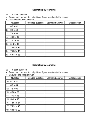 Estimating by rounding by sbinning - Teaching Resources - Tes