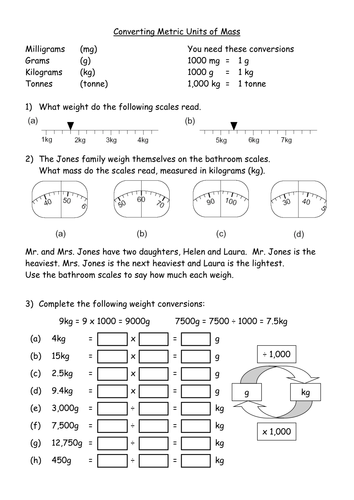 KS3 Worksheet – L5 Worksheet Converting Metric Mas by mrbuckton4maths