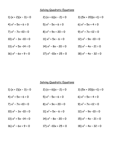 Worksheets Quadratic Formula Worksheet ks4 worksheet l8 quadratic equations by mrbuckton4maths teaching resources tes