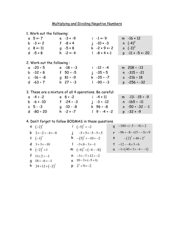 Multiplying and Dividing Negatives by Tristanjones ...