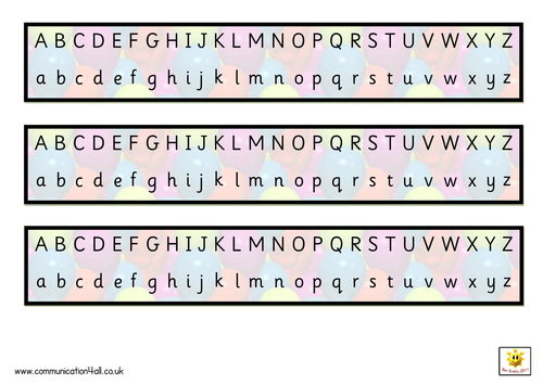 Simple Alphabet Strips multi coloured By Bevevans22 Teaching 