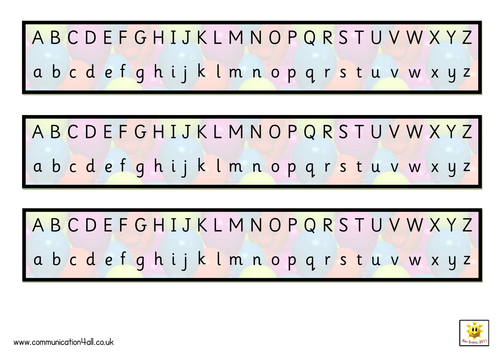 Simple Alphabet Strips (multicoloured) by bevevans22 Teaching