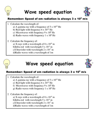 Worksheets Wave Speed Worksheet wave speed worksheet answers calculations em waves by kate m flynn teaching resources tes