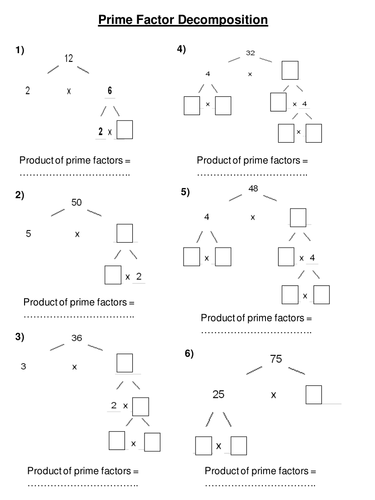 Prime Factor Trees Scaffolding Worksheet by mistrym03 ...