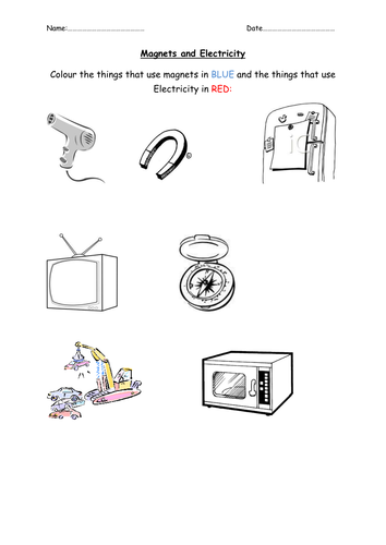 Magnets / Electromagnets Starter Worksheet by vjayneablett - Teaching