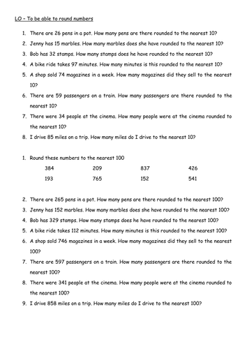 Rounding to 10 and 100 by EmmaJ18 - Teaching Resources - Tes