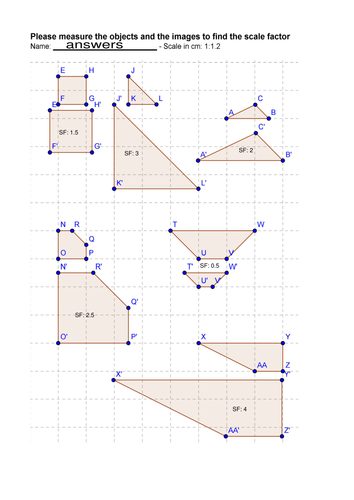 Worksheets Scale Factor Worksheets enlargement find the scale factor by slckbsk teaching resources tes