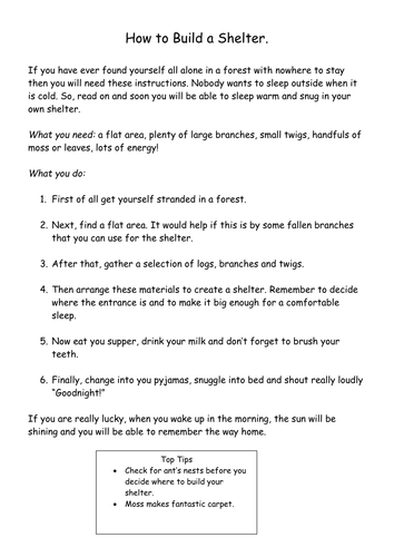 How to write instructional text image