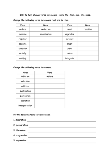 Suffix homework year 4 image