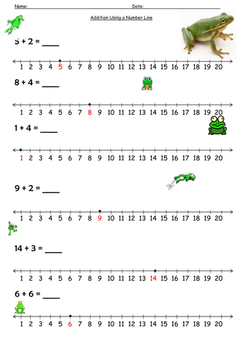 Worksheets Number Line Addition Worksheets number line addition by barang teaching resources tes