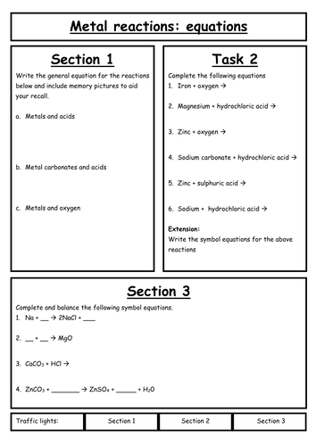 Chemical equations worksheet by FunkyTeacherFun - Teaching Resources - Tes