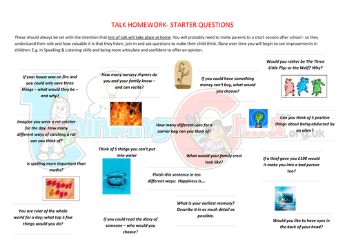 Big writing talk homework ideas image