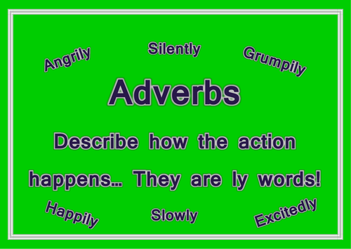 Verb, adverb, adjective and noun posters by Miss_N - Teaching Resources