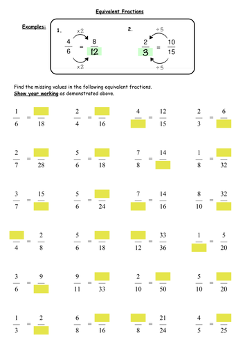 Equivalent Fractions by deechadwick - Teaching Resources - Tes