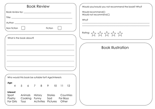 Book review template for kids