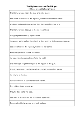 The Highwayman by Beckieboo90 - Teaching Resources - Tes