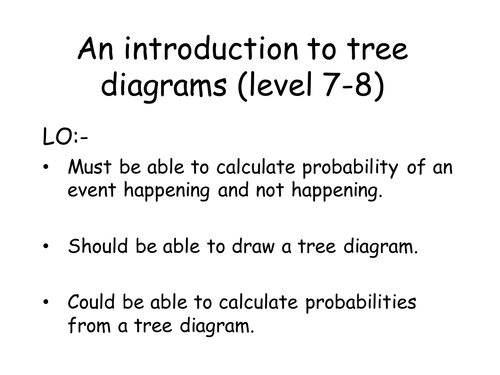 Worksheets Probability Tree Diagram Worksheet basic introduction to probability tree diagrams by labrown20 teaching resources tes