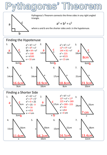 Pythagoras' Theorem by timcw - Teaching Resources - Tes