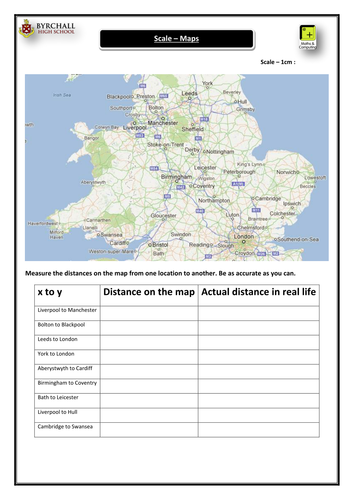 KS3 Maps & Scale Activity - UK by danielabbott89 - Teaching Resources - Tes