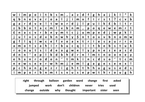 Wordsearch - High Frequency Words by JimMcNeill - Teaching Resources - Tes