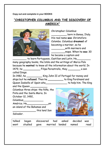 Christopher Columbus activity by a2b - Teaching Resources - Tes