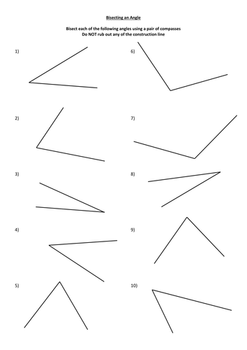 Bisecting an Angle worksheet by monkeyfig - Teaching Resources - Tes